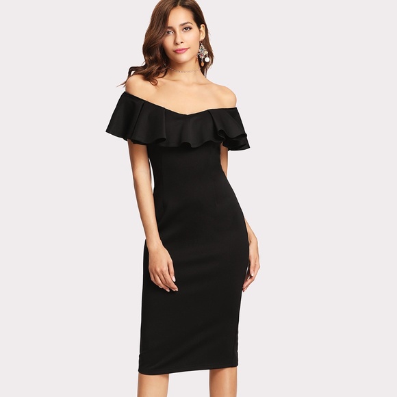 Flounce Neck Midi Dress - BRAND NEW - Picture 4 of 5